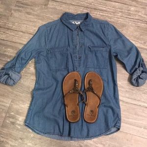 Ocean minded brown braided flip flops